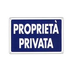 Cartello proprieta' privata 30x 20 alluminio [targotimbri ]