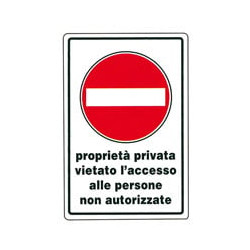 Cartello proprieta' privata v.a. 30x 45 alluminio [targotimbri