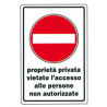 Cartello proprieta' privata v.a. 30x 45 alluminio [targotimbri