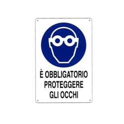 Cartello protezione occhi 20x 30 alluminio [targotimbri ]