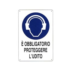 Cartello protezione udito 20x 30 alluminio [targotimbri ]