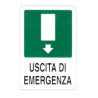 Cartello uscita emergenza giu' 20x 30 alluminio [targotimbri