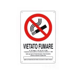 Cartello vietato fumare dl 20x 30 alluminio [targotimbri ]