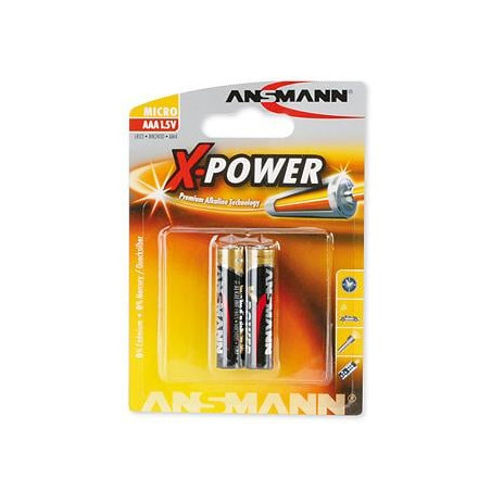 pila ansmann 2 pz. alkaline aaa mini stilo mini stilo x-power