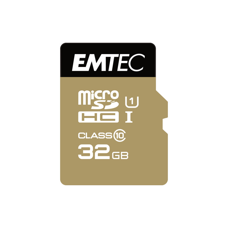 32gb scheda microsdhc emtec cl.10 gold+ con adattatore [ecmsdm32ghc10gp]