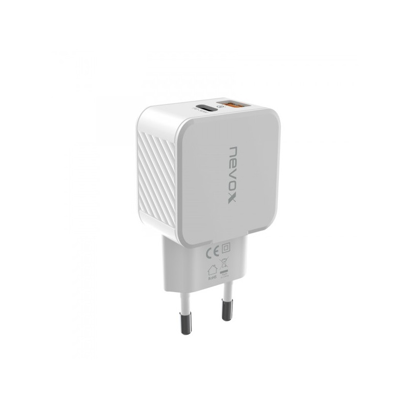 caricabatteria nevox usb pd tipo c + qc3.0 30w [2009]