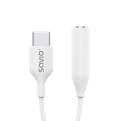 adattatore savio ak-35 usb-c mini jack 3.5mm bianco [ak-52]
