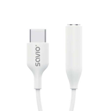 adattatore savio ak-35 usb-c mini jack 3.5mm bianco [ak-52]