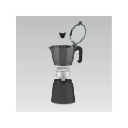 caffettiera maestro 3 tazze 150ml in acciaio inossidabile nero [mr-1666-3-black]