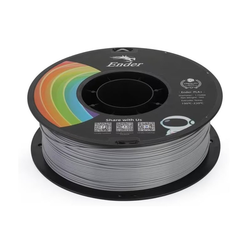 filamento stampante 3d creality pla+ 1.75mm 1kg grigio [3301010308]