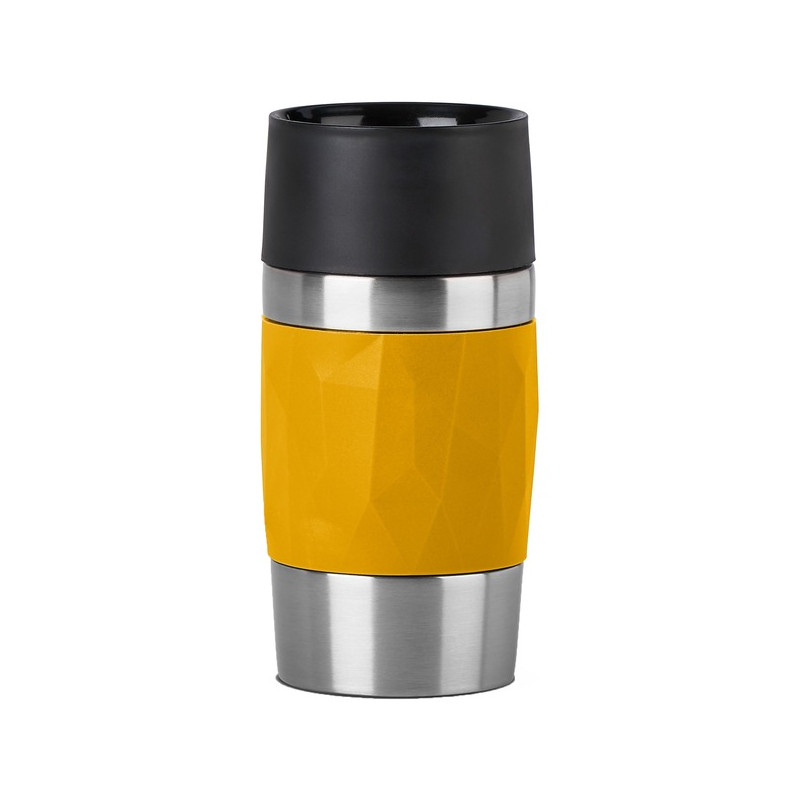 thermos emsa travel mug compact 300ml in acciaio inossidabile/giallo