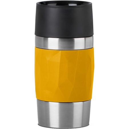 thermos emsa travel mug compact 300ml in acciaio inossidabile/giallo