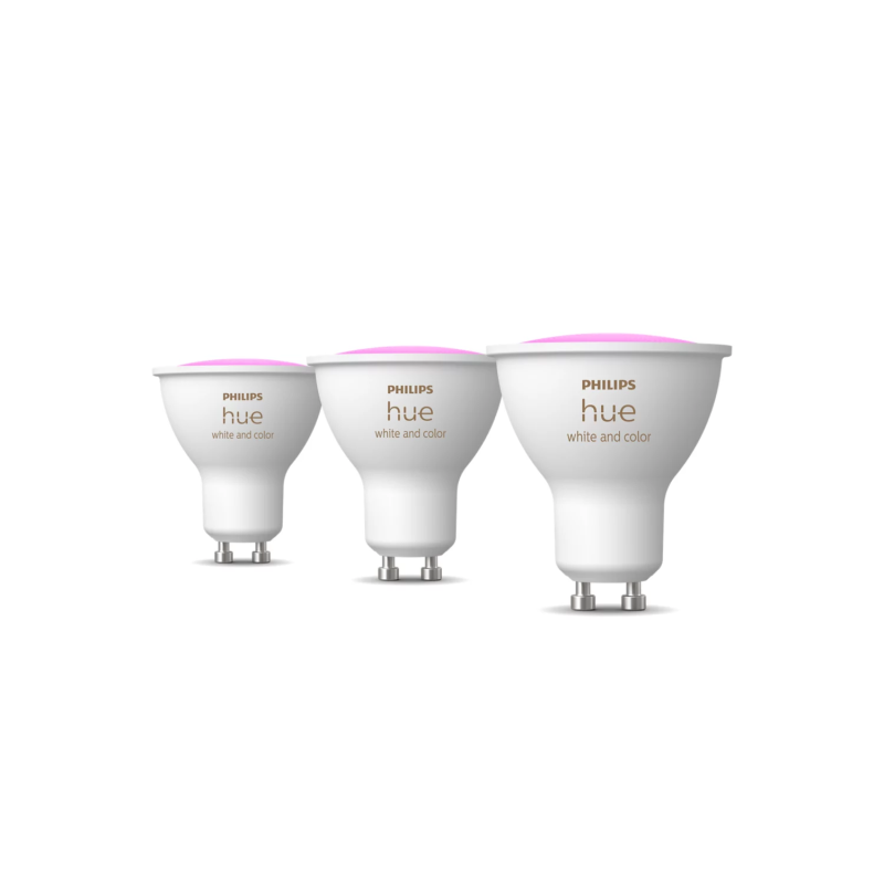 set di lampadine intelligenti philips hue gu10 4.2w classe e bianco