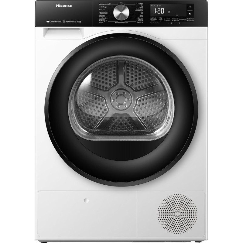 asciugatrice hisense dh3s802bw2 8kg classe a++ bianco [20013099]
