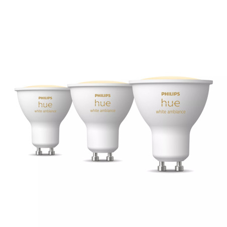 lampadina philips hue gu10 4.2w bianco 3pz