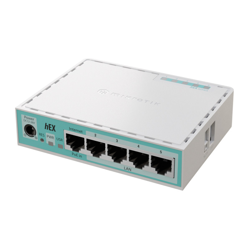 router mikrotik hex e50ug rj-45 5 porte gigabit ethernet 512mbps