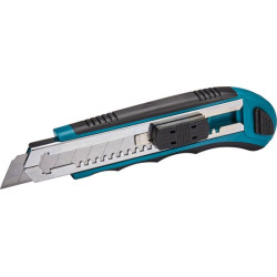 coltello a lama spezzabile makita d-65713 170mm con 8 lame blu/nero