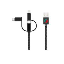 cavo usb igloo 3in1 a lighting/tipo-c/micro [lf-09w_2/nb]