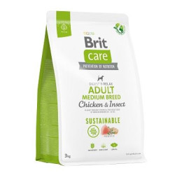 cibo secco brit care sustainable adult medium pollo insetto per cane