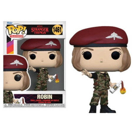 figurina funko pop 1461 stranger things s4 robin con cocktail molotov