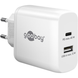alimentatore da rete goobay usb c pd 45w bianco [65412]