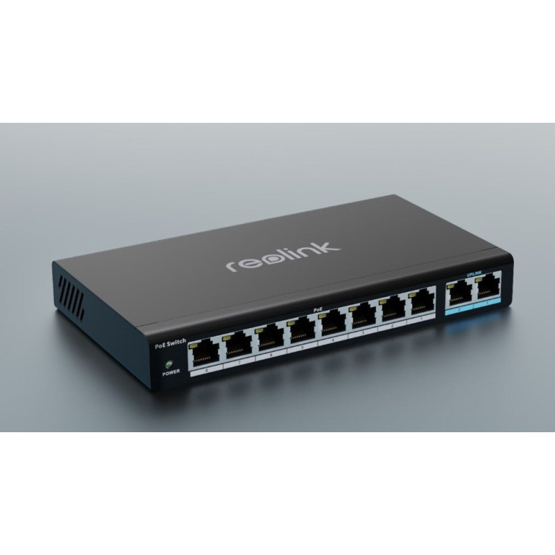 switch reolink gestito 10porte gigabit ethernet 8x10/100 2x100/1000