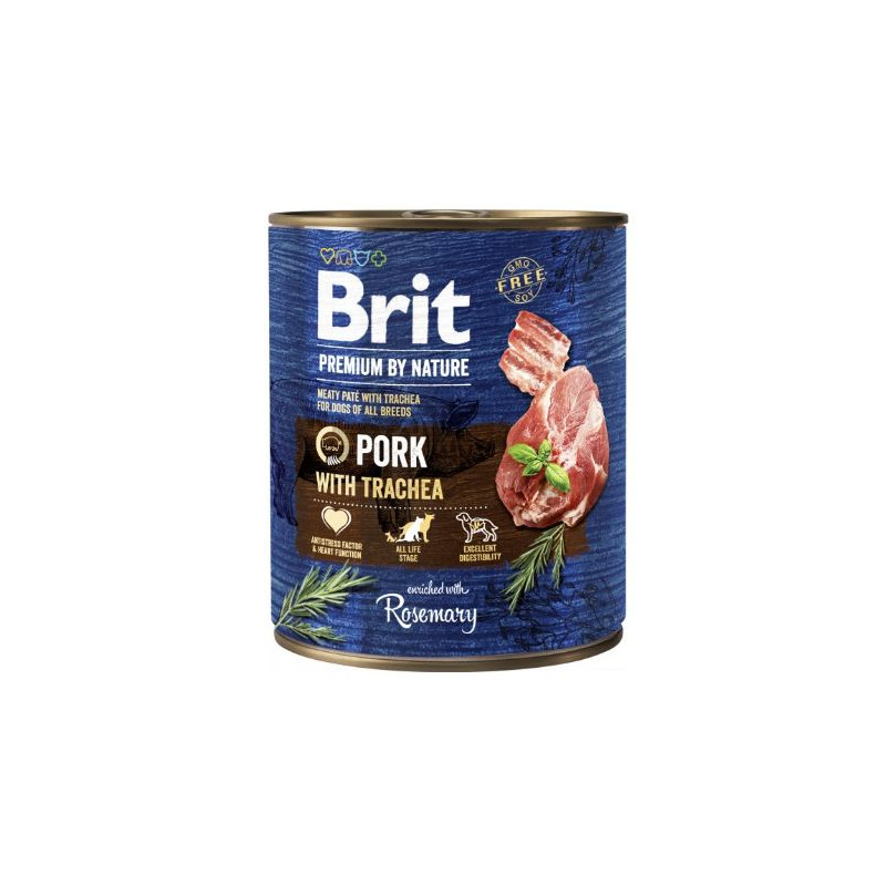 mangime umido brit premium by nature maiale con trachea per cane