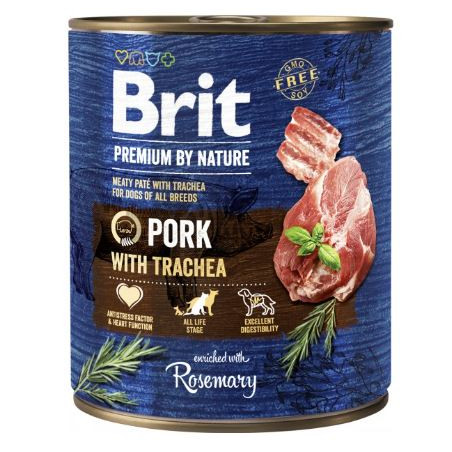 mangime umido brit premium by nature maiale con trachea per cane
