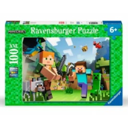 puzzle ravensburger minecraft steve e alex (100 pezzi) [12004176]