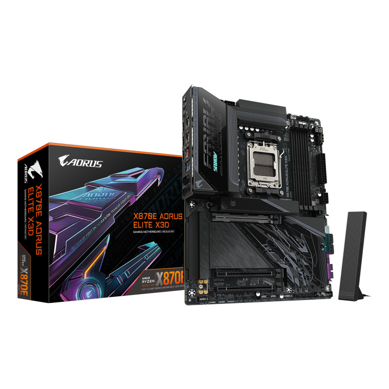 scheda madre amd gigabyte x870e aorus elite x3d am5 atx 4x ddr5 nero
