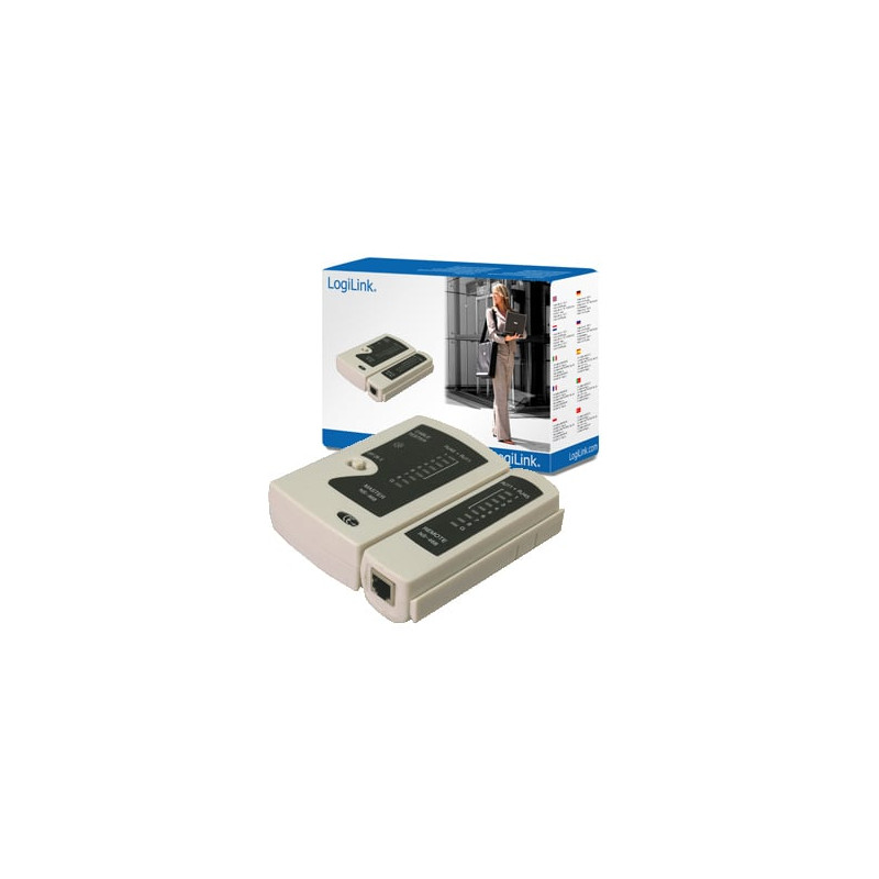 tester per cavi logilink netzwerk rj45/rj12/rj11 [wz0010]