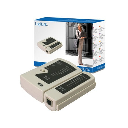 tester per cavi logilink netzwerk rj45/rj12/rj11 [wz0010]