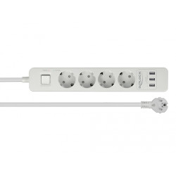 multipresa delock socket strip a 4 vie usb bianco [11206]