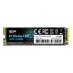 ssd 512gb silicon power p34a60, m.2 pcie gen3 x4 nvme, 2200/1600