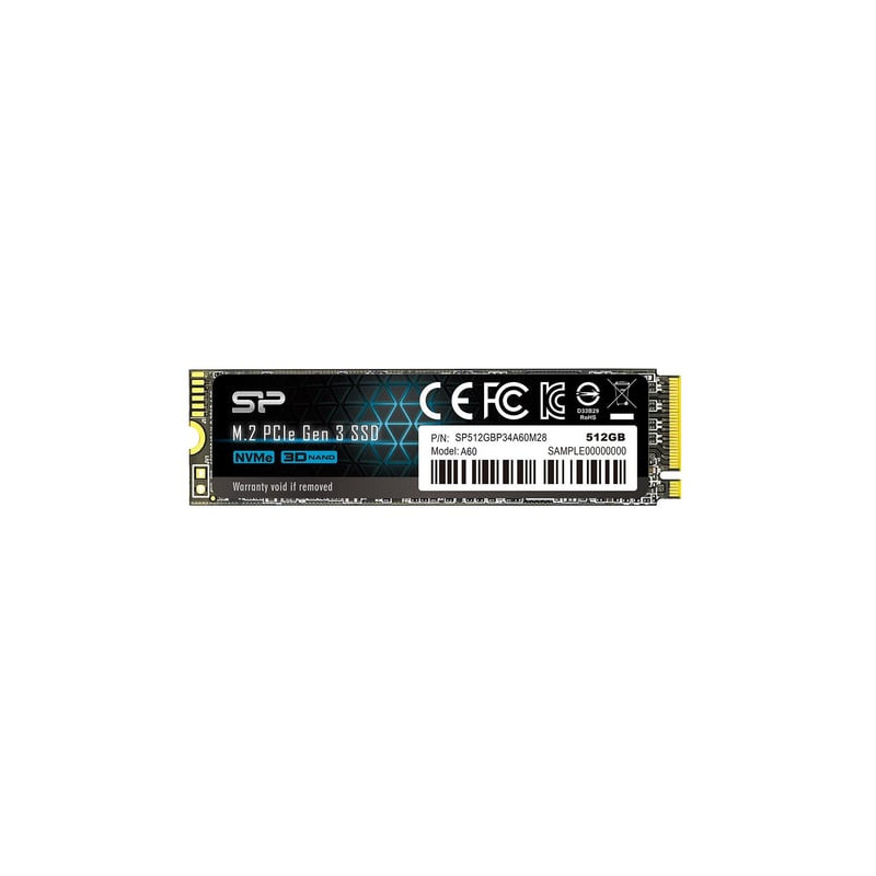 ssd 512gb silicon power p34a60, m.2 pcie gen3 x4 nvme, 2200/1600