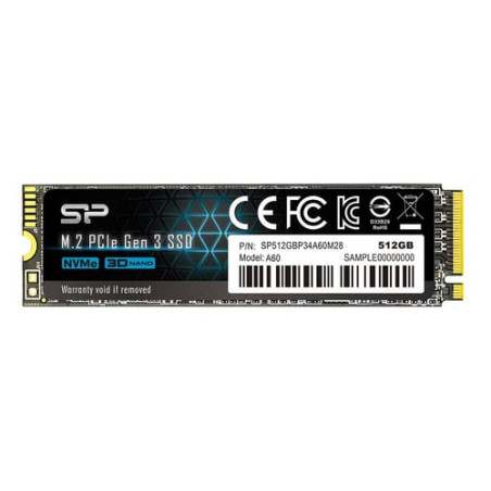 ssd 512gb silicon power p34a60, m.2 pcie gen3 x4 nvme, 2200/1600