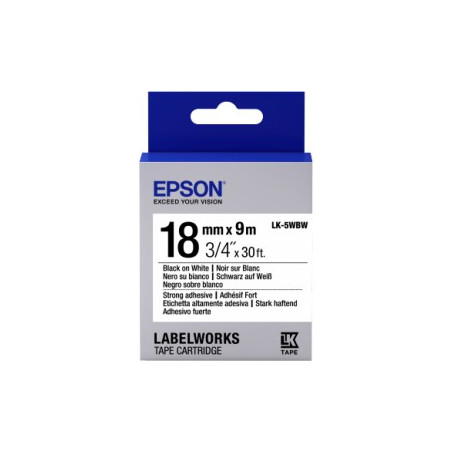 nastro etichette epson lk5wbw bianco e nero [c53s655012]