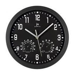 orologio da parete lowell 14942 in quarzo cerchio alluminio nero