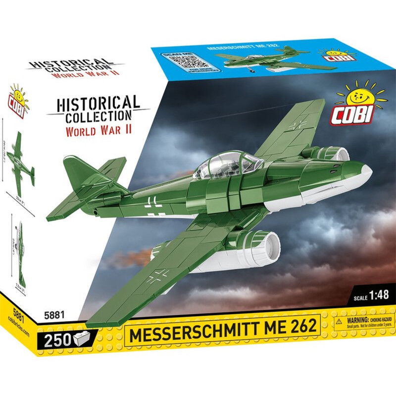 modellino cobi klocki messerschmitt me262 aereo 1/48 verde/bianco