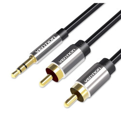 cavo audio vention 2 x rca 3.5mm 1m nero [bcfbf]