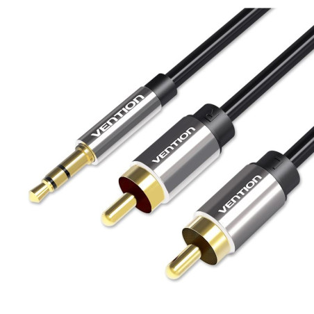 cavo audio vention 2 x rca 3.5mm 1m nero [bcfbf]