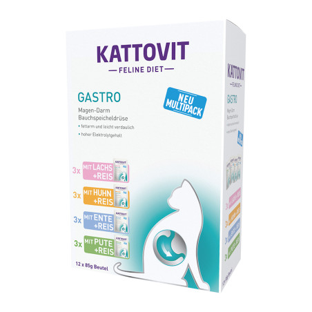 cibo umido per gatti kattovit dieta gastro felina 12x85g