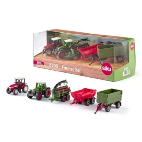 set modellino siku contadino 1:87 verde/rosso 5pz [10830000000]