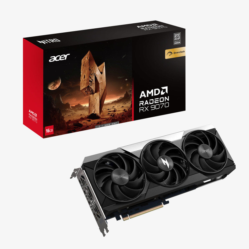 scheda video amd acer rx 9070 16gb nitro radeon oc gddr6 3 fan [dp.z4eww.p01]