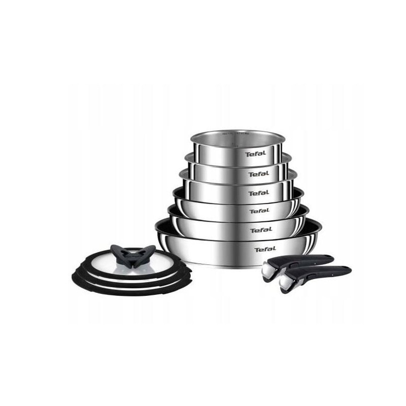 set padella tefal ingenio emotion argento 11pz [l897sb74]