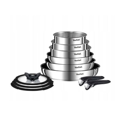 set padella tefal ingenio emotion argento 11pz [l897sb74]