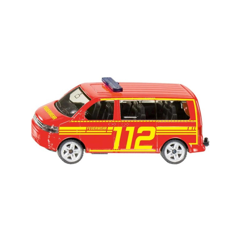 modello veicolo siku 1547 vw t5 comando dei vigili del fuoco rosso/giallo