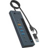 hub usb icy box ib-hub1743-cpd usb-c/1 usb-a antracite