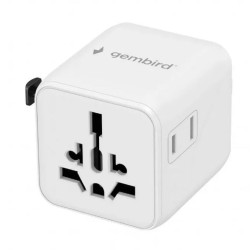 adattatore da viaggio gembird universale 2500w bianco [algemag00000012]