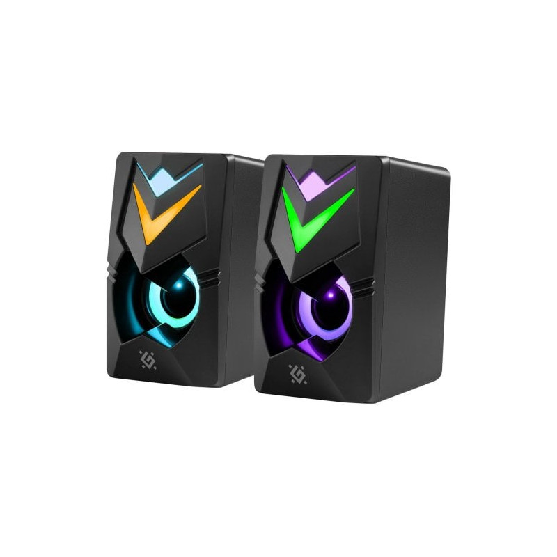 set di altoparlanti pc defender j4 wired 3.5mm 2.0 6w led/usb nero